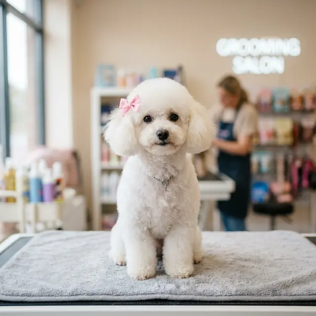 Caniche — Baño y lazo