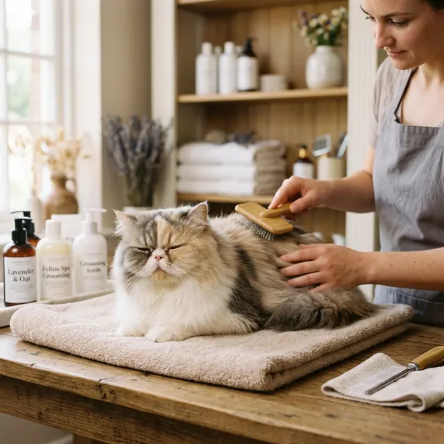 Gata Persa — Cepillado y spa